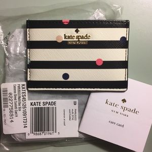 Kate Spade polka dots card holder